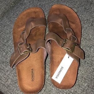NWT Sonoma Brown Cork Sandals